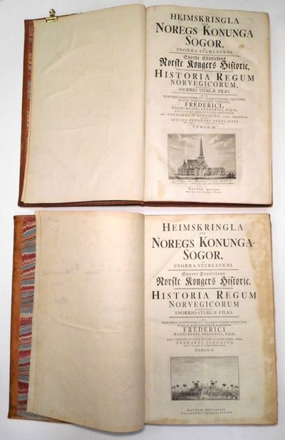 Heimskringla edr Noregs Konunga-sögor, af Snorra Sturlusyni. Snorre Sturlesons Norske Kongers Historie (...) Nova, emendata et aucta editione in lucem prodit, opera Gerhardi Schöning (...) Bind 1-3. (photo 4)