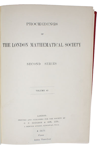 Systems of Logic based on Ordinals. [Received 31 May, 1938. - Read 16 June, 1938.]. [In: Proceedings of the London Mathematical Society. Second Series. Volume 45]. - [TURING'S PH.D.-THESIS] (photo 2)