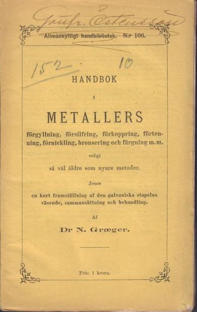 Handbok i metallers förgyllning, försilfring,…