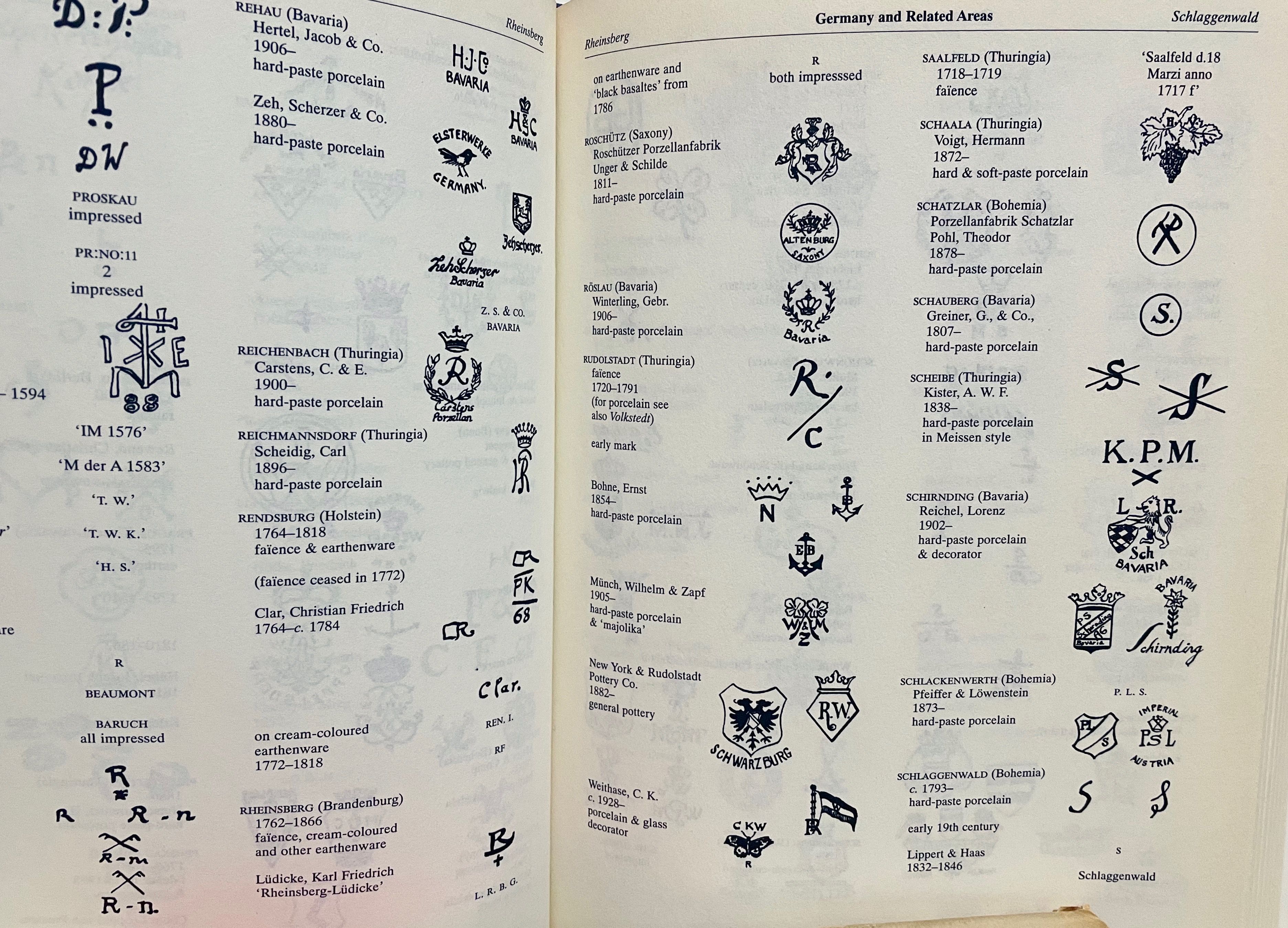 Handbook of Pottery and Porcelain Marks 5th Ed. by JP Cushion FRSA