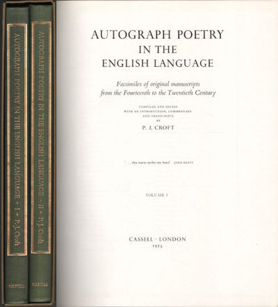 AUTOGRAPH POETRY IN THE ENGLISH LANGUAGE I-II.…