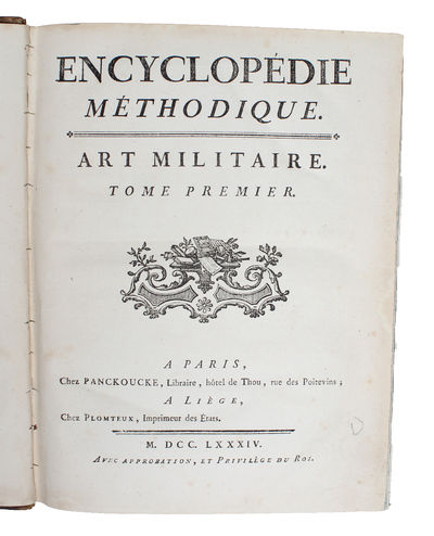 Encyclopédie Méthodique. Art Militaire. 4 Tom.…