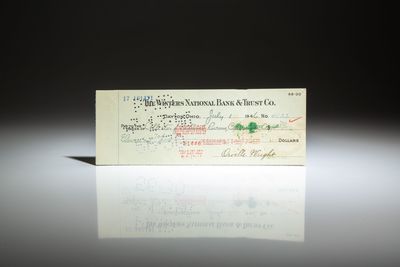 Orville Wright Signed Check