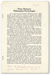 [Drop title] Peter Bertocci: Philosopher - Psychologist