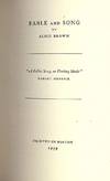 FABLE AND SONG