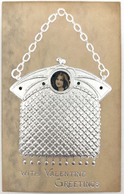 Tuck Valentine Postcard with Real Photo Inset -- "The Jewel Purse" Series no. 267