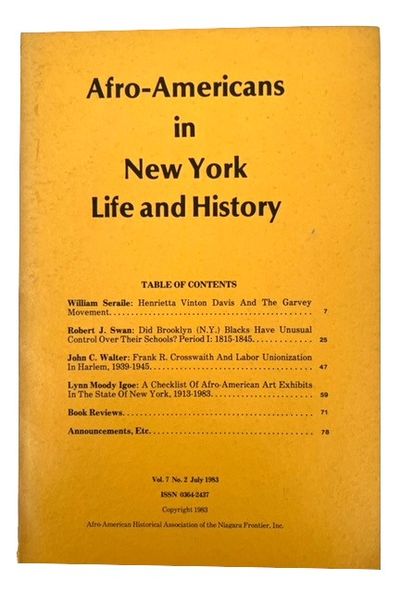 Afro-Americans in New York Life and History, Vol. 7, No. 2 (July 1983)