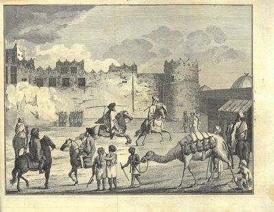 Voyage de M. Niebuhr en Arabie et en d'autres pays de l'Orient. Avec l'extrait de sa description de l'Arabie et de l'observations de Mt. Forskal. Avec des figures  en taille-douce & des cartes géographiques. Tome I - tome II. I-II. (photo 3)