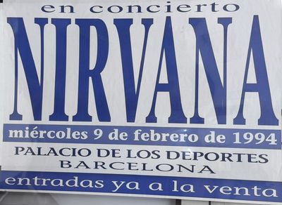 Original Poster for February 1994 Nirvana Concert in Barcelona.