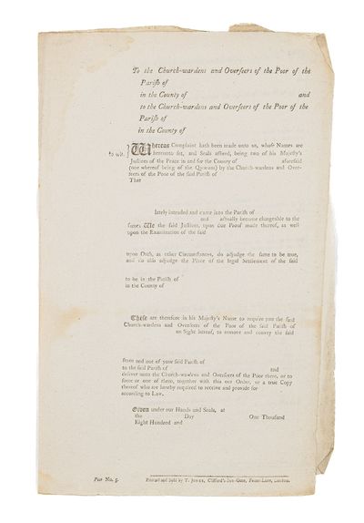 To the Church-Wardens and Overseers of the Poor of the Parish of..