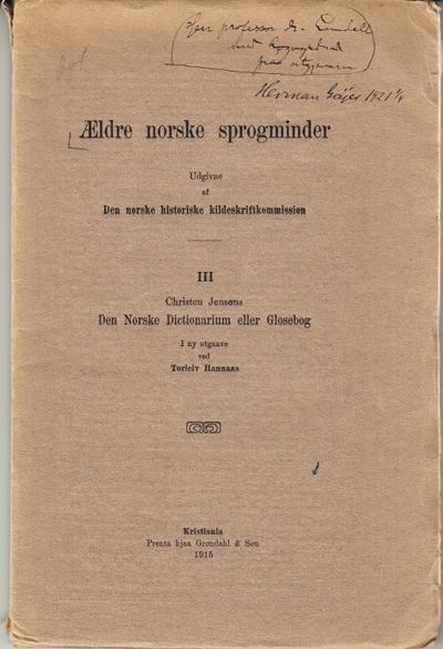 Christen Jensøns Den norske dictionarium eller…