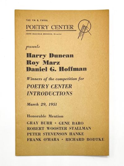 THE YM & YWHA POETRY CENTER PRESENTS / POETRY CENTER INTRODUCTIONS: March 29, 1951