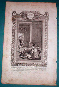image of Original Engraving "Ceconia, Wife of Caius Caesar the Roman Emperor, While Lamenting over the Mangled Body of Her Murdered Husband, Discovers Lupus, Who by Order of Chaereas on the The Tribunes, Immediately Puts Her and Her Children to Death"