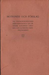 Motioner och förlag till socialdemokratiska…