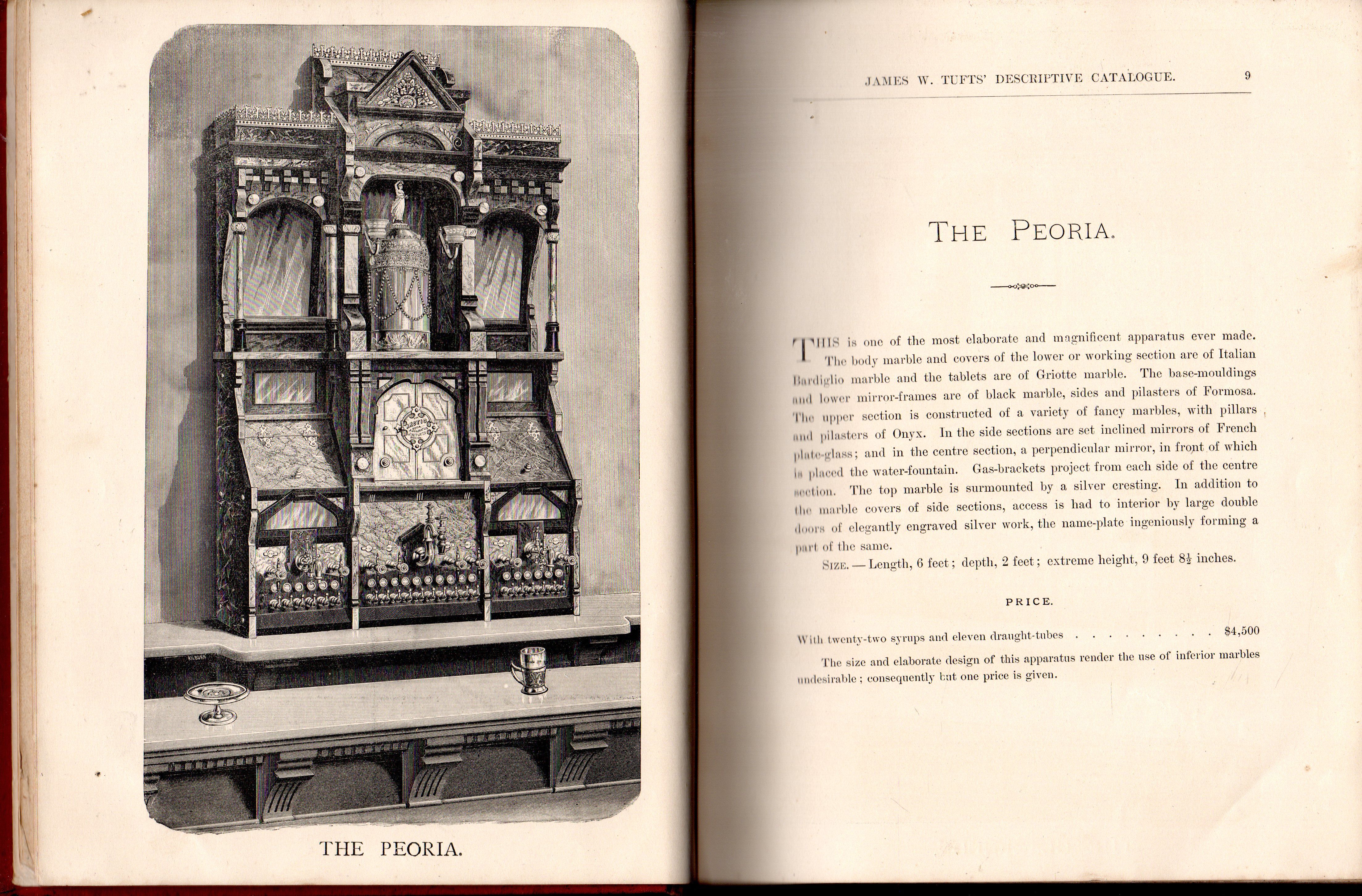 First Edition Descriptive Catalogue of James W. Tufts' Soda Water