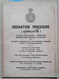 Ordination Procedure by Prince Vajirananvardrasa - Paperback - 1962 - from SEATE SERVICES (SKU: X2875)