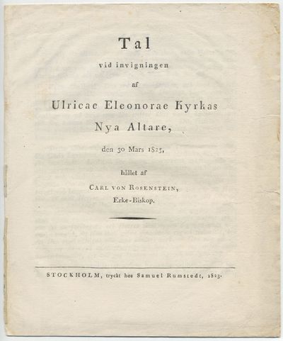 Tal vid invigningen af Ulricae Eleonorae kyrkas…
