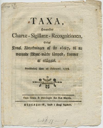 Taxa, hwarefter chartæ-sigillatæ-recognitionen,…