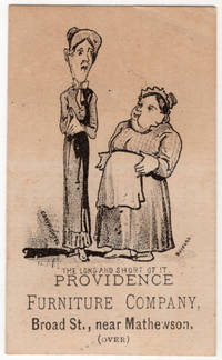 The Long and Short of It" -- Humorous Advertising Card for Providence Furniture Company