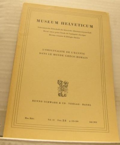 Museum Helveticum. Vol. 10. Fasc. 3/4 Juli 1953.…