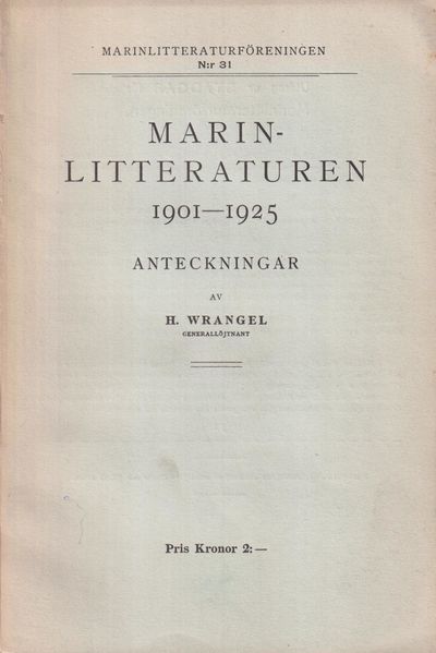 Marinlitteraturen 1901-1925. Anteckningar av H.…