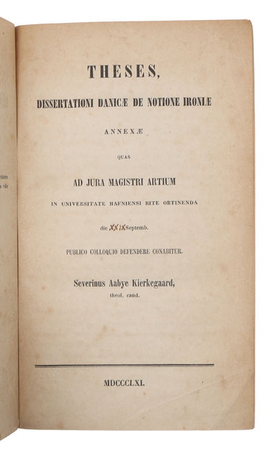 Om Begrebet Ironi med stadigt Hensyn til Sokrates. Udgivet for Magistergraden. (photo 3)