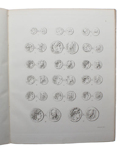Den thraciske Konge Lysimachus's Mynter. Med IX kobberstukne Tavler. - [MINTS OF LYSIMACHUS.] (photo 7)