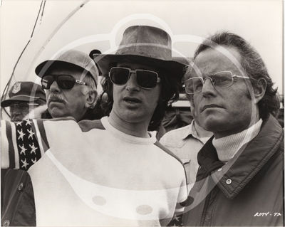 Jaws (Original photograph of Steven Spielberg, Richard Zanuck, and David Brown on the set of the 1975 film)