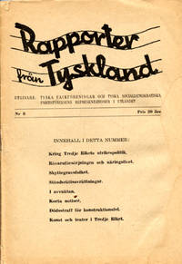 Rapporter från Tyskland. Nr 8. Utgivare: Tyska…