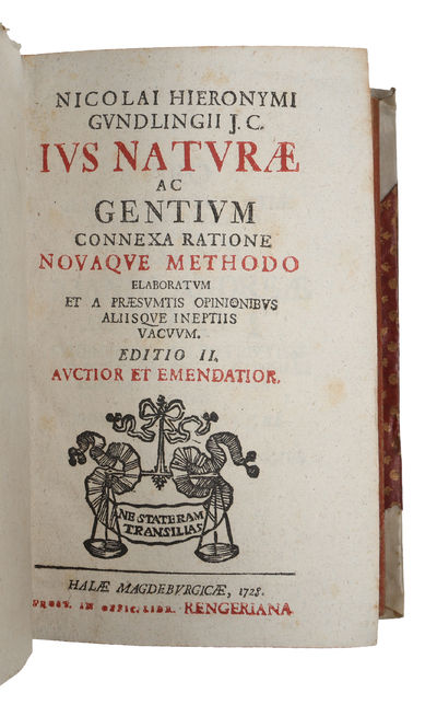 Ius naturae ac gentium connexa ratione novaque methodo elaboratum et a praesumtis opinionibus aliisque ineptiis vacuum. Editio II. (photo 3)