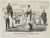 Scarce, iconic, & fantastic Abraham Lincoln lithograph cartoon,�The Political Gymnasium