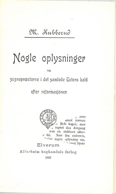 Nogle oplysninger om sognepræsterne i det samlede…