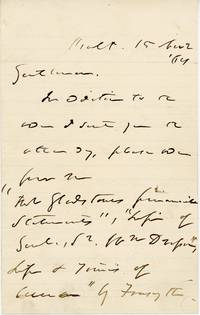 [What the Well Read Former Attorney General Reads] [ALS] Maryland Senator Reverdy Johnson to Appleton & Co. requesting More Books