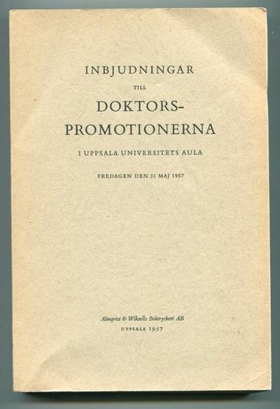 Inbjudningar till doktorspromotionerna i Uppsala…
