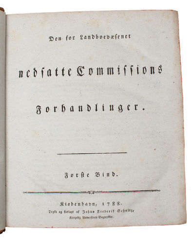 Den for Landboevæsenet nedsatte Commissions Forhandlinger. 2 Bind. (photo 2)
