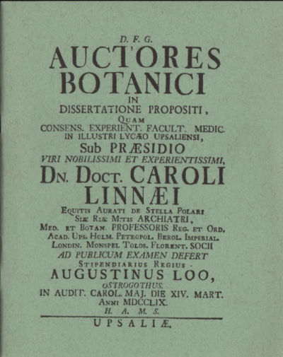 AUCTORES BOTANICI in dissertatione propositi,…
