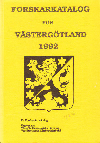 Forskarkatalog för Västergötland 1992. En…