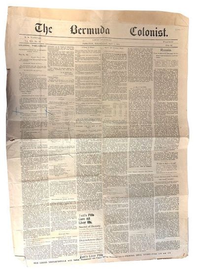 The Bermuda Colonist. Two issues: Vol. XXXIX, No. 4 (January 14, 1904); and Vol. XLI, No. 36 (May 9, 1906)