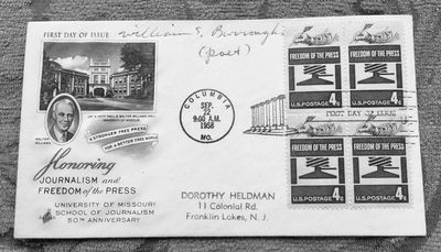 AUTOGRAPHED IN FULL BY WILLIAM S. BURROUGHS This is a first day issue envelope postmarked Columbia, ...