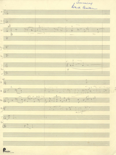 Summersong. Autograph sketchleaf in full score