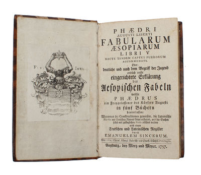 Fabularum Æsopiarum Libri V recte tandem captui puerorum accomodati. Oder: deutliche und nach dem Begriff der Jugend endlich recht eingerichtete Fabeln welche Phædrus ein Freygelassener des Käysers Augusti in fünf Büchern hinterlassen: Worinnen die Co... (photo 2)
