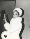 BARBRA STREISAND (1970) wears white fur at Pierre Trudeau event