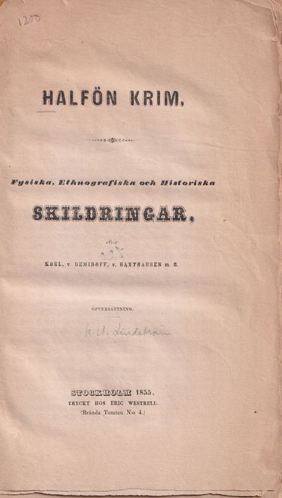 Halfön Krim. Fysiska, ethnografiska och…