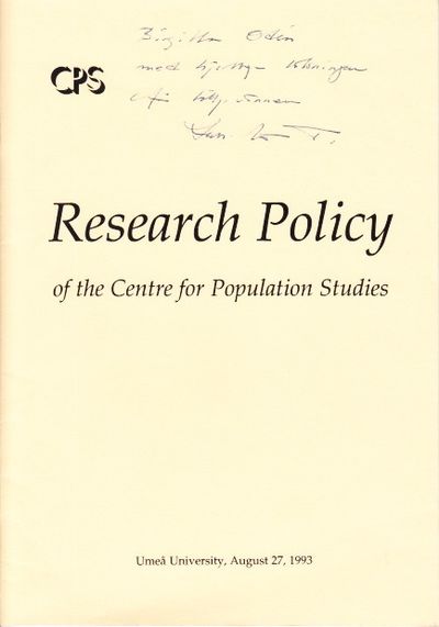Research Policy of the Centre for Population…