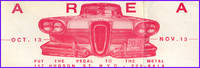 Bumper Sticker 80s Era w/Edsel by Area Nightclub NYC - 1985