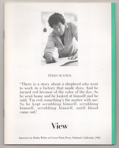 View: Vol. III No. 5 September 1981 - Italo Scanga