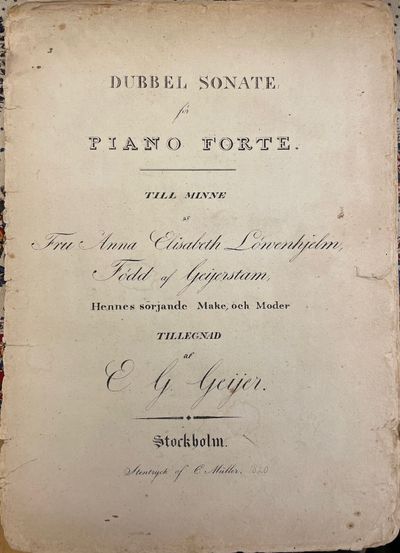Dubbel sonate för piano forte. Till minne af Fru…