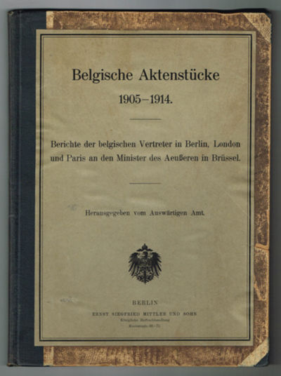 Belgische Aktenstücke 1905-1914. Bericht der…