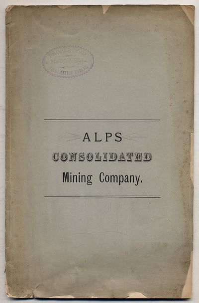 (New York) / Leadville, Colorado: Alps Consolidated Mining Company, 1880. Softcover. Very Good. Larg...