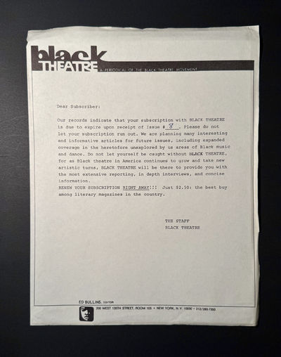 Black Theatre. Nos. 1 (1968) through...; (photo 3)